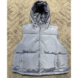 Sugar Kiss Women's Blue Hooded Puffer Vest Size XL